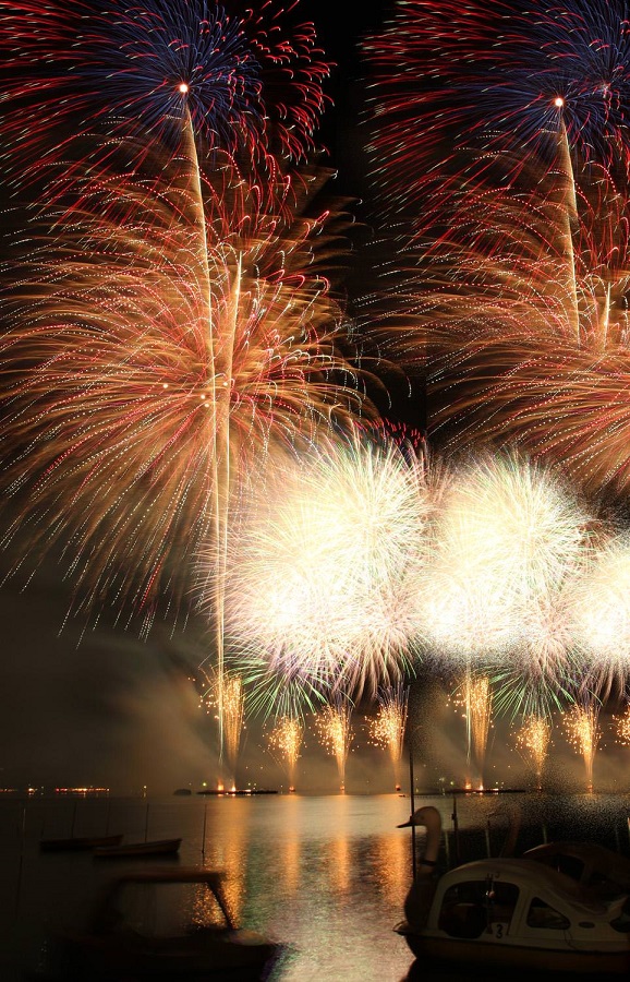 千波湖 花火大会